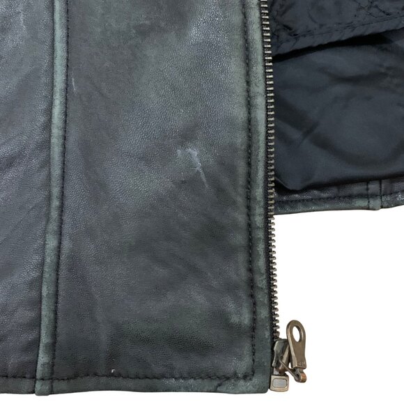 LEATHER LIMITED Black Leather Collared Biker Jacket + Liner Women’s Size M - Picture 9 of 10